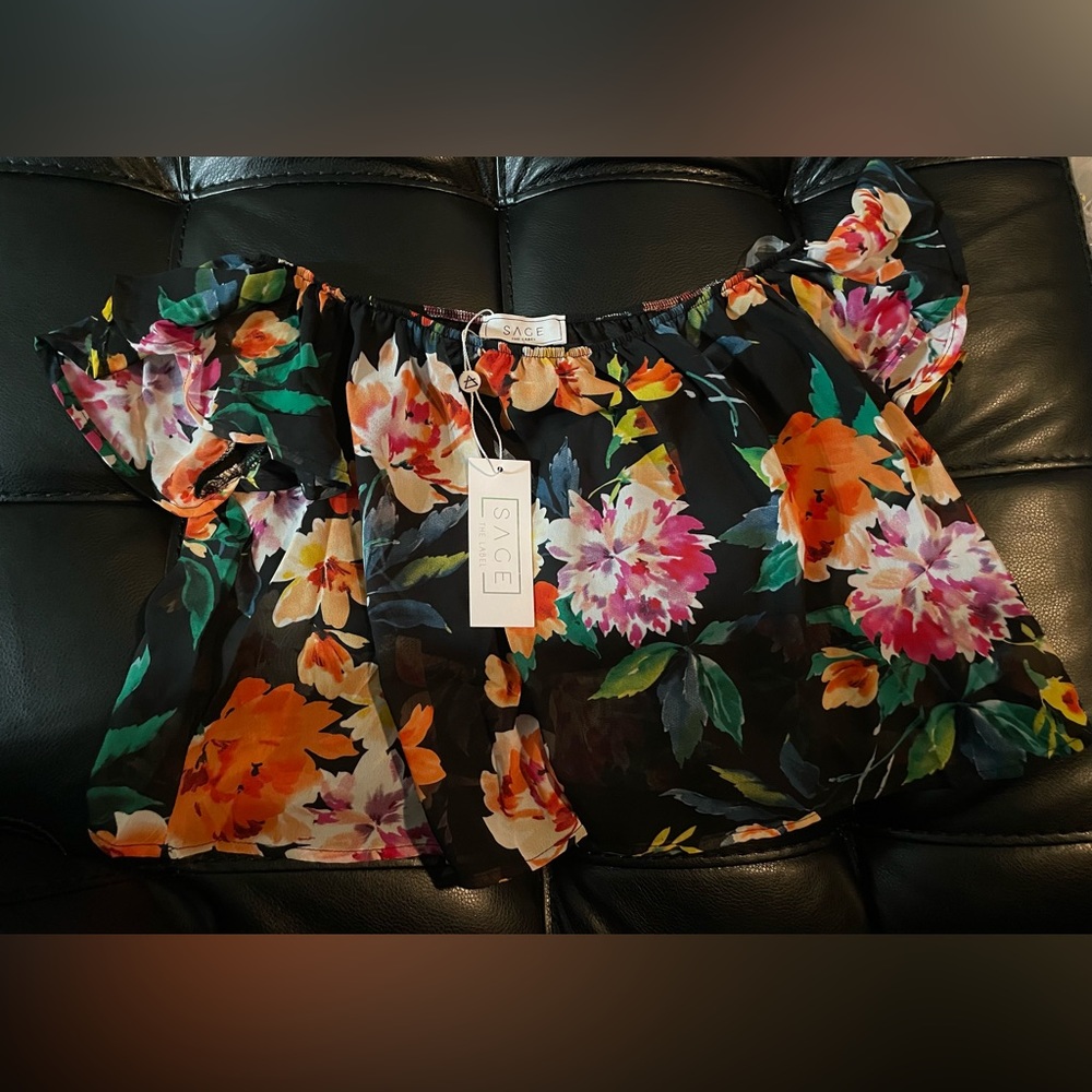 Floral Top Off The Shoulder Crop